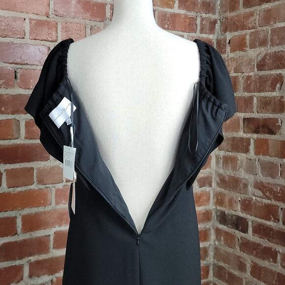 Charles Henry Off The Shoulder A-line mini dress in black XSP - Picture 7 of 13